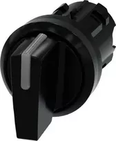 Siemens Jungiklis su apšvietimu 22 mm apvalus plastikinis juodas trumpas 3 pozicijų i-o-ii 3SU1002-2BL10-0AA0