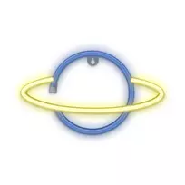 Neoninis LED šviestuvas SATURN geltonas mėlynas Šikšnosparnis + USB FLNE11 Forever Light