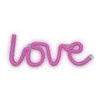 Sieninis šviestuvas Neoninis LED šviestuvas LOVE rožinė Bat + USB FLNE05 Forever Light