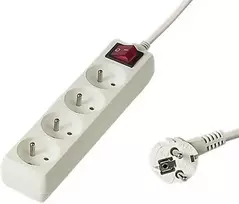 PREMIUMCORD Prailginimo laidas 230V 2m, 4 rozetės + jungiklis, baltas