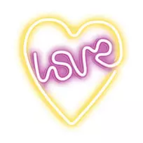 Neon LED Light LOVE HEART violetinė balta NNE02 Neolia