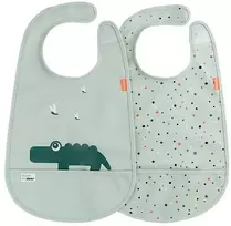 Done by Deer seilinukų rinkinys Croco Bibs Žalias, 2 vnt.