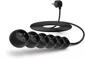 CONNECT IT ilgintuvas 230 V 6 lizdai 5 m be jungiklio juodas