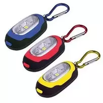 Solight LED žibintuvėlis su karabinu, 3x LED, 2x CR2032 komplekte