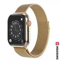 Swissten Išmaniojo laikrodžio Apple 1/2/3/4/5/6/SE dirželis, Auksinės spalvos, 42/44mm