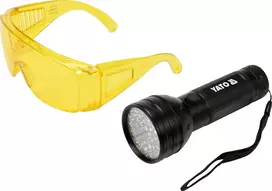 Yato Toya Sa Poland UV žibintuvėlis ir akiniai kondicionavimo sistemos nuotėkio aptikimui | UV 21 LED (YT-08581)