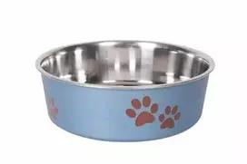 Karlie nerūdijančio plieno dubuo su plastikine danga, metalo mėlynumo, 23 cm, 2200 ml