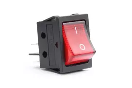 Amio Stačiakampis jungiklis 12V/230V, raudonas