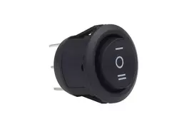 Juodas apvalus jungiklis 12/230v bu03 amio-02463