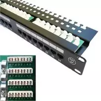 DATACOM Patch skydelis 19" UTP 24 prievadas CAT5E LSA 1U BK (3x8p) viršutinis švytėjimas