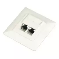 DATACOM Duomenų lizdas UTP CAT5E 2xRJ45 įleidžiamas 45 laipsnių kampu. baltas