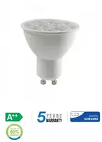 6W LED lemputė V-TAC, GU10, 6400K (šaltai balta), SAMSUNG LED chip