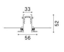 Ideal Lux Įleidžiamas Bėgelis Magnetiniam šviestuvui Ego Profile Recessed 2000 Mm