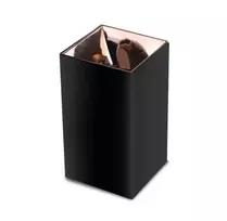 Lubinis šviestuvas GU10 lemputės rėmelis V-TAC, juodas su rausvo aukso spalvos vidumi, aukštis 14cm