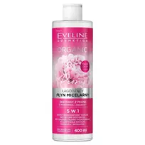 Eveline Cosmetics Organic Peony Micellar Vanduo 5in1 raminamasis micelinis vanduo jautriai odai, 400 ml