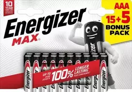Energizer Max AAA baterijos šarminės-mangano 1,5 V 20 vnt.