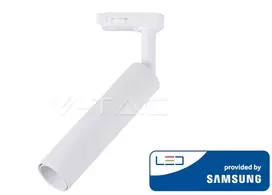 15W LED šviestuvas į 3 fazių bėgelius, baltu korpusu, 5000K, SAMSUNG LED chip