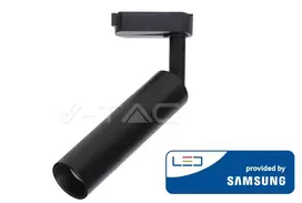 20W LED šviestuvas ant bėgelio V-TAC, juodu korpusu, 5000K (šaltai balta), SAMSUNG LED chip