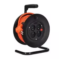 Solight būgno ilgintuvas, 4 lizdai, 15m, oranžinis laidas, 3x 1,5mm2