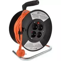 Solight būgno ilgintuvas, 4 lizdai, 25m, oranžinis laidas, 3x 1,5mm2