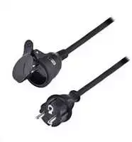 Solight prailginimo laidas - jungtis, 1 lizdas, 30m, 3 x 1,5mm2, guminis, juodas