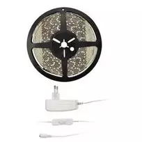 Solight LED šviesos juosta su testeriu, 5m, komplektas su 12V adapteriu, 4,8W/m, IP20, šaltas baltas