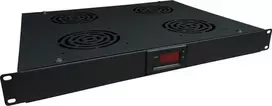 Alantec SA-F-1U-4-T-C Vėdinimo plokštė 19" 1U, 4 ventiliatoriai, termostatas, juoda