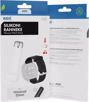 Wave silikoninė apyrankė 22mm, skirta išmaniesiems ir sportiniams laikrodžiams, juoda