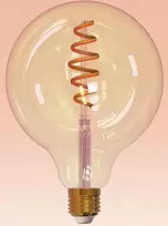 Airam SmartHome Globe 125 -älylamppu, E27, amber, 350lm, 1800-3000K, WiFi