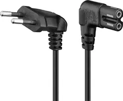 Goobay Type C, CEE 7/16 - C7 maitinimo kabelis su kampinėmis jungtimis, 0,3 m