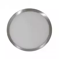 12W LED paviršinė panelė V-TAC, Šviesaus satino nikelio, apvali, (3000K) šiltai balta
