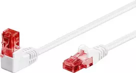 Goobay Cable LAN Patchcord CAT 6 U/UTP 1x90 Baltas 3m