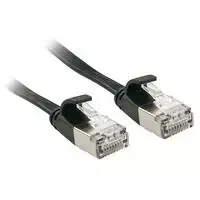 Tinklo Kabelis - LINDY Cat.6A U/FTP Plokščias Tinklo Kabelis, RJ45, M/M, 500MHz, 32AWG, 1 m, Juodas
