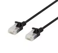 U/UTP Cat6a kabelis DELTACO, plokščias, 3.5mm skersmuo, 1m, juodas / UUTP-1027