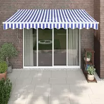 Ištraukiama markizė, mėlyna/balta, 3,5x2,5m, audinys/aliuminis