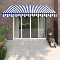 Ištraukiama markizė, mėlyna/balta, 3,5x2,5m, audinys/aliuminis
