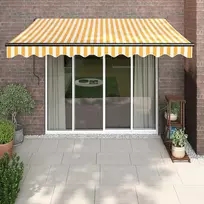 Automatinė ištraukiama markizė, geltona ir balta, 3x2,5m