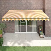 Automatinė ištraukiama markizė, geltona ir balta, 4x3m