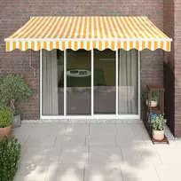 Automatinė ištraukiama markizė, geltona ir balta, 3x2,5m