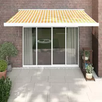 Ištraukiama markizė, geltona/balta, 3,5x2,5m, audinys/aliuminis