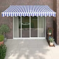 Automatinė ištraukiama markizė, mėlyna ir balta, 3x2,5m