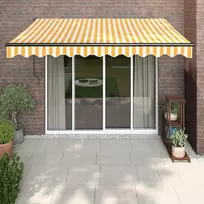 Automatinė ištraukiama markizė, geltona ir balta, 3,5x2,5m
