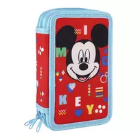 Trigubas penalas Mickey Mouse 43 Dalys Raudona (12 x 19,5 x 6,5 cm)