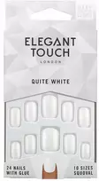 Elegant Touch Elegantiška prisilietimui poliruota spalva 24 nagų lakai su klijais Squoval Quite Baltas