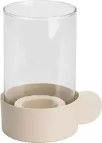 Mondex Stiklinė žvakidė, pilkos spalvos, 15 cm