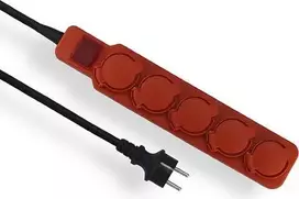 Elgotech Extreme 5 lizdų ilgintuvas be raudono IP44 3m (PW-503W)