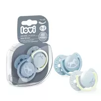 LOVI silikoninis čiulptukas, Baby Shower Boy, 0-2mėn., 2 vnt., 22/900boy