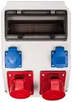 PCE 9036522W Pastato skirstomoji plokštė ADAMÓW 32A/5P 16A/5P 2x2P+Z be apsaugos 9036522W