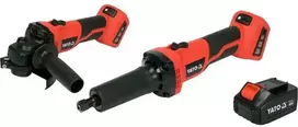 YATO SZLIFIERKI 18V Rinkinys 2vnt.. kampinis + tiesinis 1x4,0Ah