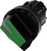 Siemens Jungiklis su apšvietimo parinktimi 22 mm apvalus plastikinis juodas/žalias kr rašiklis 2 padėtys o-i 3SU1002-2BF40-0AA0